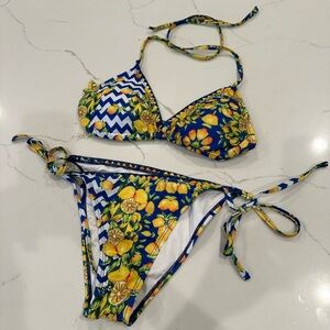 Lemon print bikini from Italy